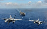 [ẢNH] ‘Soi’ sức mạnh tiêm kích hạm F/A-18E/F Mỹ đang nhào lộn trên biển Đông