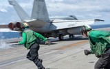 [ẢNH] ‘Soi’ sức mạnh tiêm kích hạm F/A-18E/F Mỹ đang nhào lộn trên biển Đông