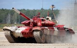 [ẢNH] Bức tốc với 83km/h, Nga bị nghi ngờ độ động cơ khủng cho tăng T-72B3 dự thi
