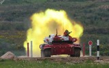 [ẢNH] Bức tốc với 83km/h, Nga bị nghi ngờ độ động cơ khủng cho tăng T-72B3 dự thi