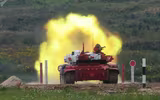 [ẢNH] Bức tốc với 83km/h, Nga bị nghi ngờ độ động cơ khủng cho tăng T-72B3 dự thi