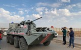 [ẢNH] Xe bọc thép BTR-82A Nga tới biên giới Syria - Thổ Nhĩ Kỳ để hủy diệt phiến quân