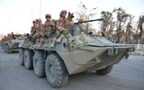[ẢNH] Xe bọc thép BTR-82A Nga tới biên giới Syria - Thổ Nhĩ Kỳ để hủy diệt phiến quân