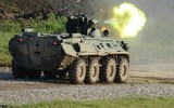 [ẢNH] Xe bọc thép BTR-82A Nga tới biên giới Syria - Thổ Nhĩ Kỳ để hủy diệt phiến quân