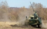 [ẢNH] Xe bọc thép BTR-82A Nga tới biên giới Syria - Thổ Nhĩ Kỳ để hủy diệt phiến quân