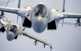 [ẢNH] 'Quái thú' Su-35 vừa vụt lao lên đánh chặn chiến đấu cơ Israel