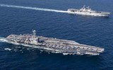 [ẢNH] Gần 20 chiến hạm Iran đuổi theo siêu tàu sân bay hạt nhân Mỹ