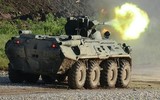 [ẢNH] Xe bọc thép BTR-82A của Nga né thiết giáp Mỹ tại Syria
