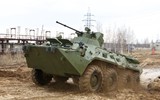 [ẢNH] Xe bọc thép BTR-82A của Nga né thiết giáp Mỹ tại Syria