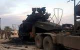 [ẢNH] Trúng tên lửa Syria, đoàn xe bọc thép Thổ Nhĩ Kỳ nát vụn khi chưa kịp tham chiến