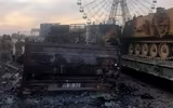 [ẢNH] Trúng tên lửa Syria, đoàn xe bọc thép Thổ Nhĩ Kỳ nát vụn khi chưa kịp tham chiến
