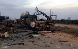 [ẢNH] Trúng tên lửa Syria, đoàn xe bọc thép Thổ Nhĩ Kỳ nát vụn khi chưa kịp tham chiến