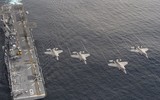 [ẢNH] Siêu tàu đổ bộ Mỹ chở đầy máy bay tàng hình F-35B tới biển Đông