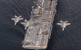 [ẢNH] Siêu tàu đổ bộ Mỹ chở đầy máy bay tàng hình F-35B tới biển Đông