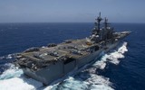 [ẢNH] Siêu tàu đổ bộ Mỹ chở đầy máy bay tàng hình F-35B tới biển Đông