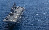 [ẢNH] Siêu tàu đổ bộ Mỹ chở đầy máy bay tàng hình F-35B tới biển Đông