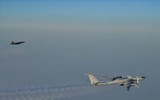 [ẢNH] ‘Chim ăn thịt’ F-22 Mỹ áp sát ‘gấu bay’ Tu-95MS Nga