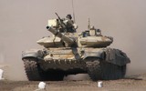 [ẢNH] Ấn Độ bất ngờ mang xe tăng T-90 đến sát biên giới Trung Quốc