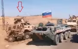 [ẢNH] Xe bọc thép Mỹ lao thẳng vào húc thiết giáp BTR-80 Nga tại Syria