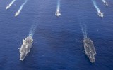 [ẢNH] Hai siêu tàu sân bay Mỹ cùng tập trận trước cửa ngõ Biển Đông