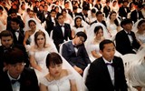 Hàng ngàn cặp đôi làm lễ kết hôn tại Gapyeong, Hàn Quốc