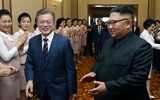 [ẢNH] Nhà lãnh đạo Kim Jong-un và Tổng thống Hàn Quốc Moon Jae-in hội đàm tại trụ sở Đảng Lao động Triều Tiên