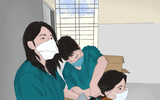 [ẢNH] Nữ sinh viên Đà Nẵng vẽ tranh động viên tuyến đầu chống dịch