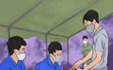 [ẢNH] Nữ sinh viên Đà Nẵng vẽ tranh động viên tuyến đầu chống dịch