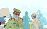 [ẢNH] Nữ sinh viên Đà Nẵng vẽ tranh động viên tuyến đầu chống dịch