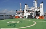 [ẢNH] Sàn đáp trực thăng tàu CSB 8001 được nâng cấp, sẽ tiếp nhận máy bay lớn hơn?