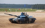 [ẢNH] Xe tăng T-72B3 long cả tháp pháo sau phần thi vượt chướng ngại vật