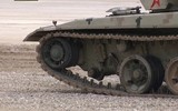 [ẢNH] Xe tăng T-72B3 long cả tháp pháo sau phần thi vượt chướng ngại vật
