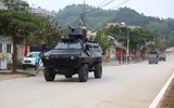 [ẢNH] Cảnh sát Cơ động triển khai xe bọc thép Shinjeong S5 bảo vệ ga Đồng Đăng