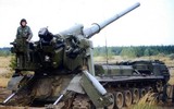 [ẢNH] Sau T-72B và Pantsir-S1, đến lượt pháo tự hành 2S7 Pion Nga đổ lật nhào khi hành quân