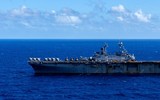 [ẢNH] Siêu tàu đổ bộ Mỹ tập trận cùng tiêm kích tàng hình F-35B ngay 