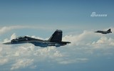[ẢNH] Su-30SM Nga vội vã rút lui khi bị JAS 39 Gripen mang đầy vũ khí áp sát
