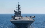 [ẢNH] Tàu đổ bộ tối tân nhất của Mỹ mang đầy F-35B tập trận tại Biển Đông