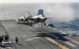 [ẢNH] Tàu đổ bộ tối tân nhất của Mỹ mang đầy F-35B tập trận tại Biển Đông