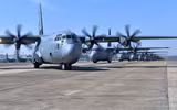 [ẢNH] ‘Lực sĩ’ C-130J Super Hercules ‘ngã sấp mặt’ ngay khi chuẩn bị cất cánh