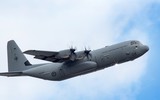 [ẢNH] ‘Lực sĩ’ C-130J Super Hercules ‘ngã sấp mặt’ ngay khi chuẩn bị cất cánh