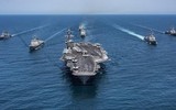 [ẢNH] Tàu sân bay Mỹ ‘khoe cơ bắp’ răn đe, sau khi Iran suýt bắn hạ ‘ong bắp cày’ F/A-18