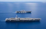 [ẢNH] Tàu sân bay Mỹ ‘khoe cơ bắp’ răn đe, sau khi Iran suýt bắn hạ ‘ong bắp cày’ F/A-18