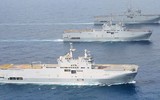 [ẢNH] Tàu sân bay Mistral của Ai Cập mang đầy trực thăng tấn công hiện đại tới Libya tham chiến