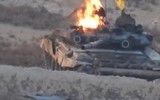 [ẢNH] Phòng không Nga bất lực nhìn Israel hủy diệt lô xe tăng T-90 vừa giao cho Syria
