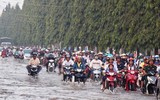 Đảo lộn cuộc sống vì triều cường: Người dân vẫn lạc quan… tạo dáng