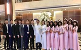 NSND Trung Hiếu hạnh phúc bên cô dâu 9X trong lễ cưới ở Thái Bình