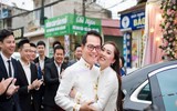 NSND Trung Hiếu hạnh phúc bên cô dâu 9X trong lễ cưới ở Thái Bình