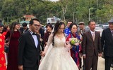 NSND Trung Hiếu hạnh phúc bên cô dâu 9X trong lễ cưới ở Thái Bình