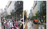 [Ảnh] Lạ trước hình ảnh so sánh Hà Nội trước và trong ngày nghỉ lễ