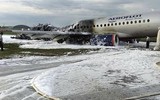 Hiện trường máy bay Superjet bốc cháy ở Moscow, ít nhất 41 người thiệt mạng